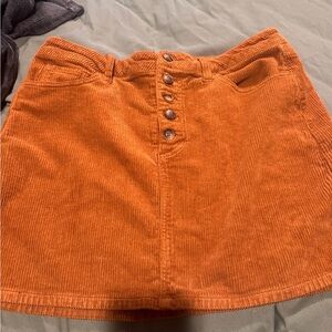 Cello Vibrant Orange Corduroy Mini Skirt